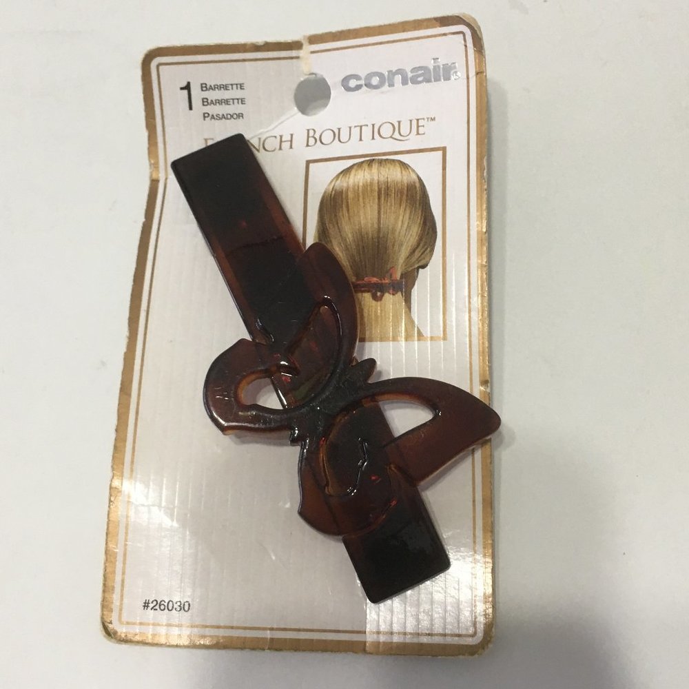 Retro Conair french boutique hair barrette tortoise shell butterfly clip